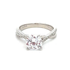 14K White Gold and Lab Grown Diamond Semi-Set Engagement Ring