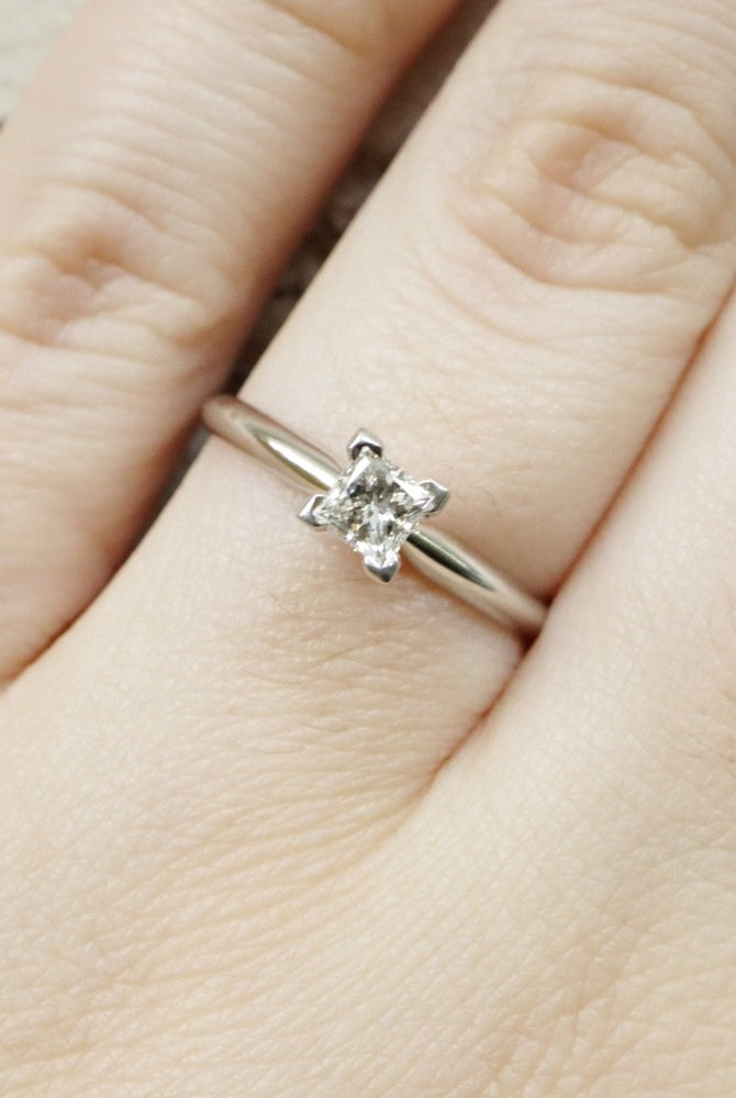 1/3 CT Princess Cut Engagement Ring on hand