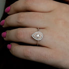 Two Tone Diamond Engagement Ring on model