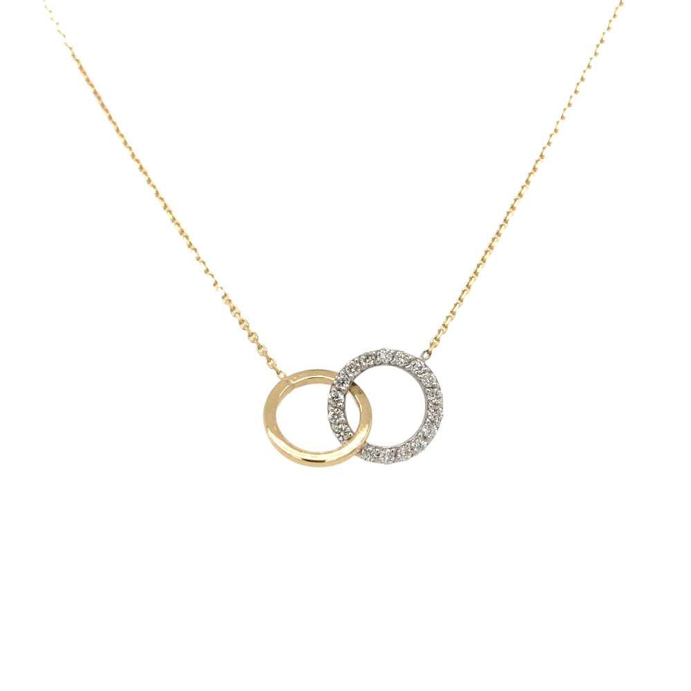 Interlocking Circles Pendant Necklace With Claw Set Diamonds On Chain |  Watsons Jewellers