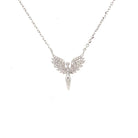 White Gold and Diamond Angel Pendant on Chain