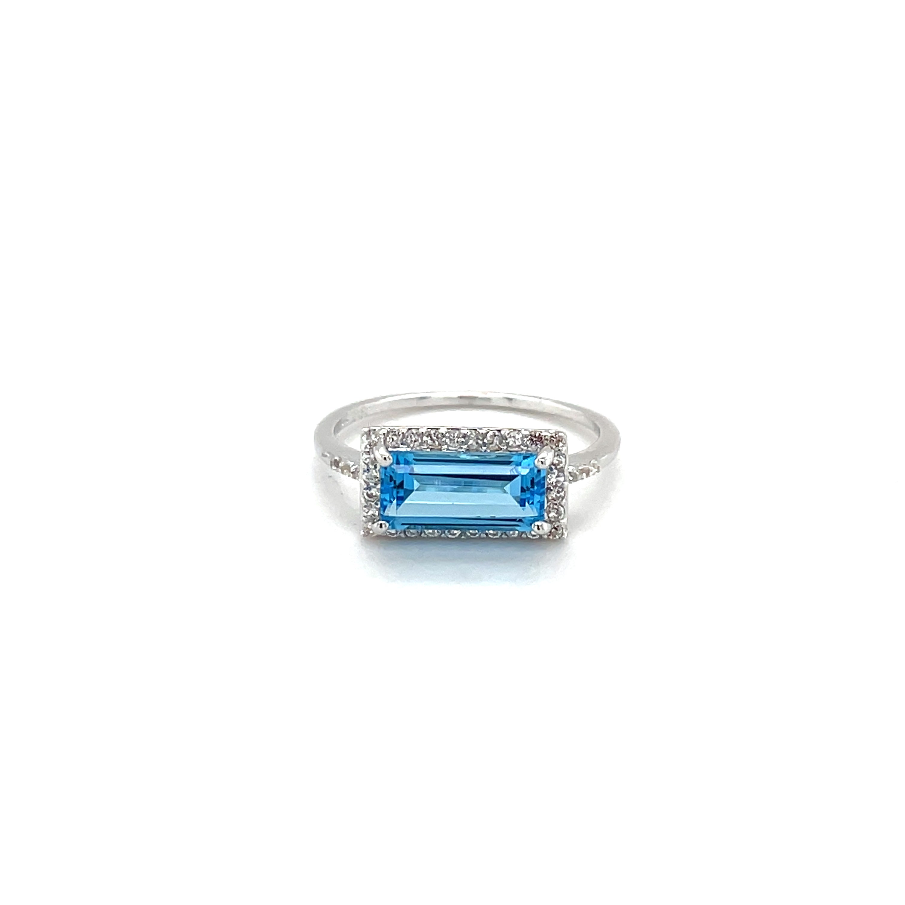 Blue and White Topaz In Sterling good Silver