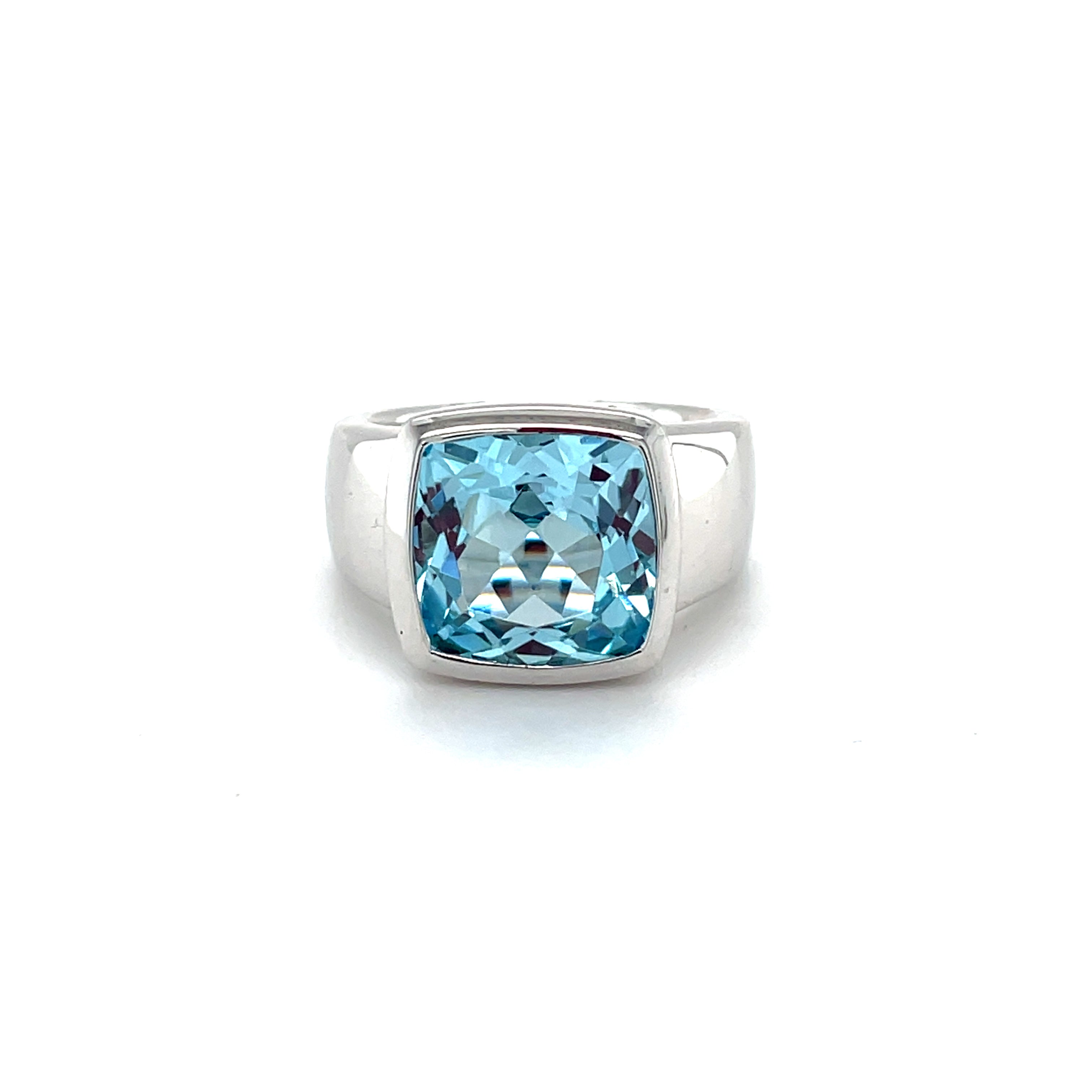 Sterling Silver Cushion Cut Blue Topaz Ring – Fernbaugh's