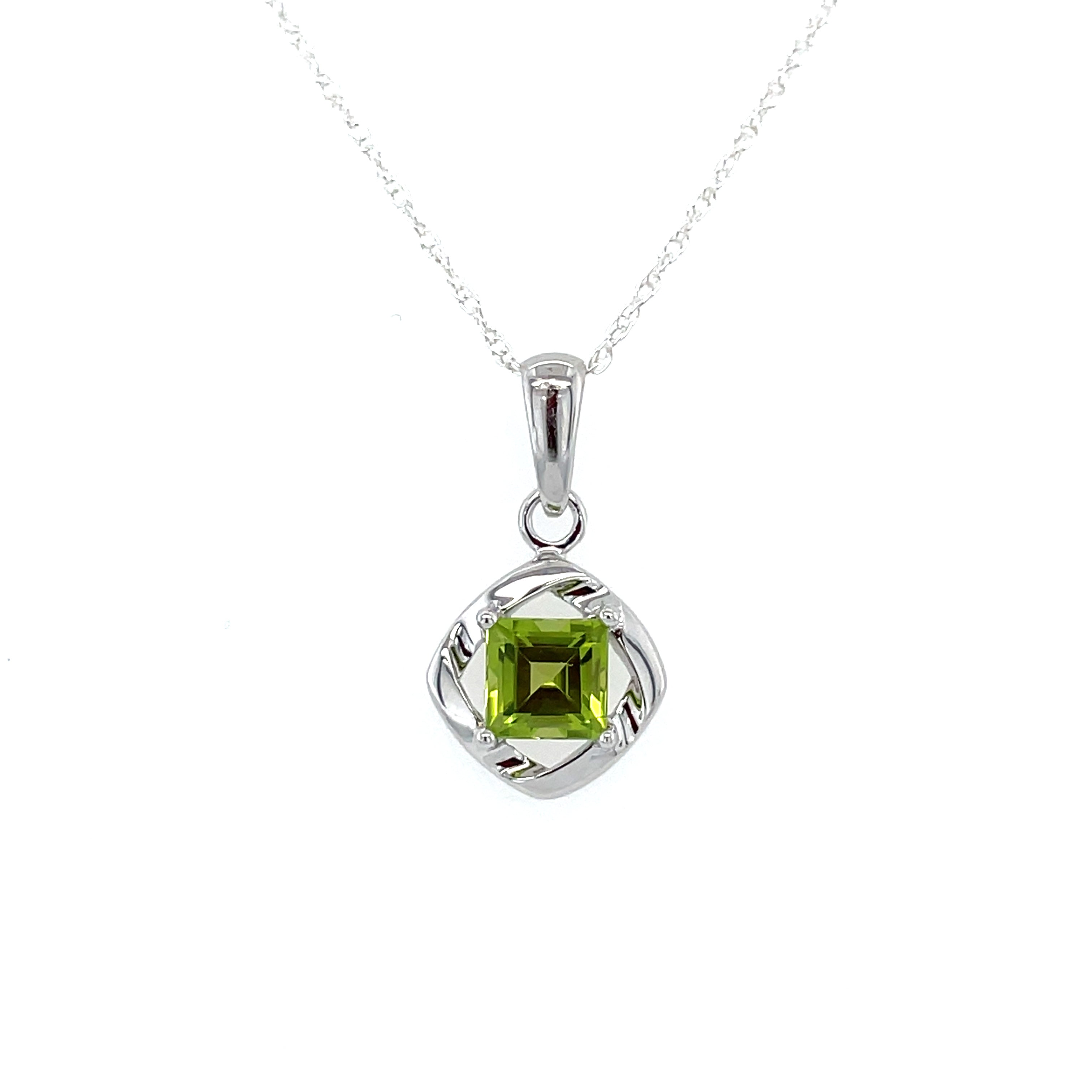 Sterling Silver Peridot Pendant store Necklace