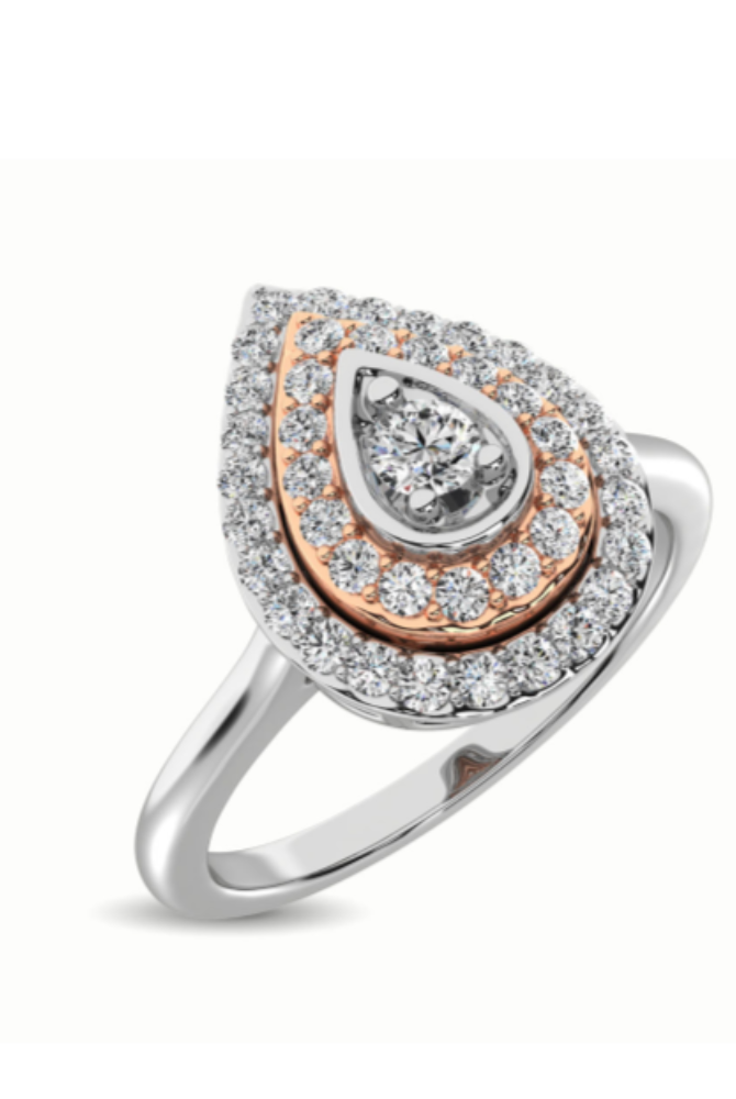 Two Tone Diamond Engagement Ring angle 2