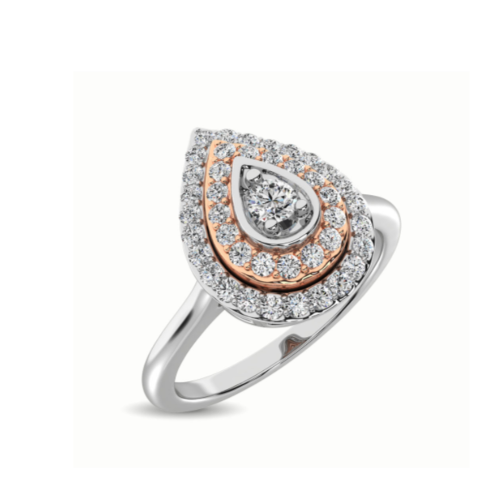 Two Tone Diamond Engagement Ring angle 2