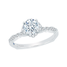 14K White Gold Round Diamond Engagement Ring (Semi-Mount) view 2