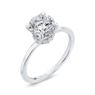 14K White Gold Round Cut Diamond Classic Engagement Ring (Semi-Mount) view 2