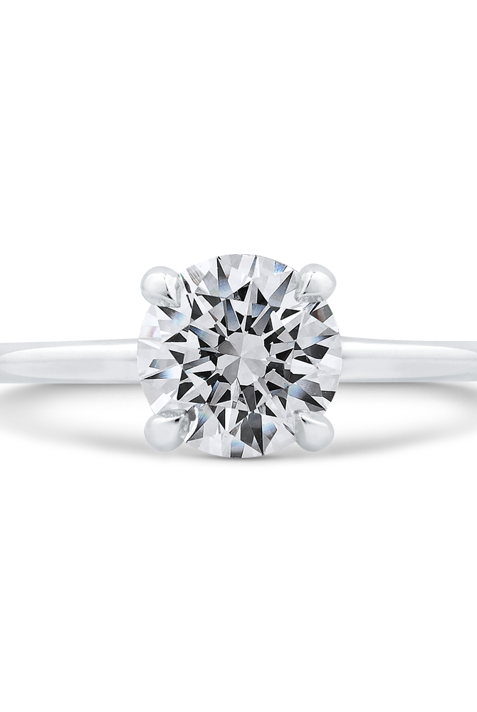 14K White Gold Round Cut Diamond Classic Engagement Ring Semi-Mount