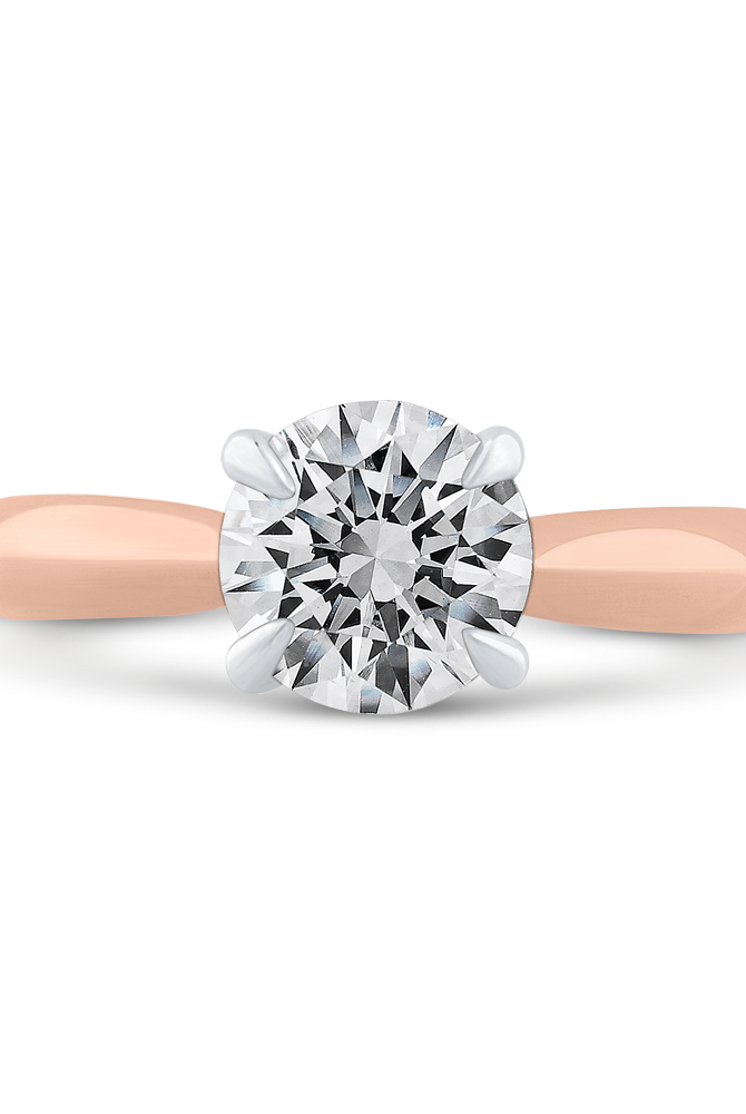 14K Two-Tone Gold Diamond Engagement Ring Semi-Mount