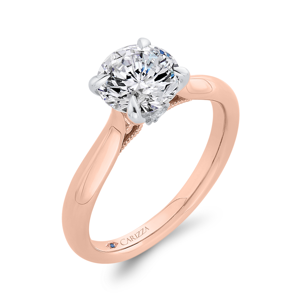14K Two-Tone Gold Diamond Engagement Ring (Semi-Mount) view 2