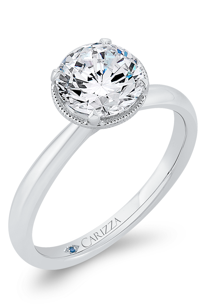 14K White Gold Diamond Engagement Ring (Semi-Mount) angle 2