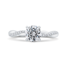14K White Gold Diamond Engagement Ring Semi-Mount