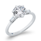 14K White Gold Round Cut Diamond Engagement Ring (Semi-Mount) view 2