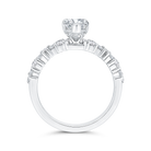 14K White Gold Pear Cut Diamond Engagement Ring (Semi-Mount) side view 2