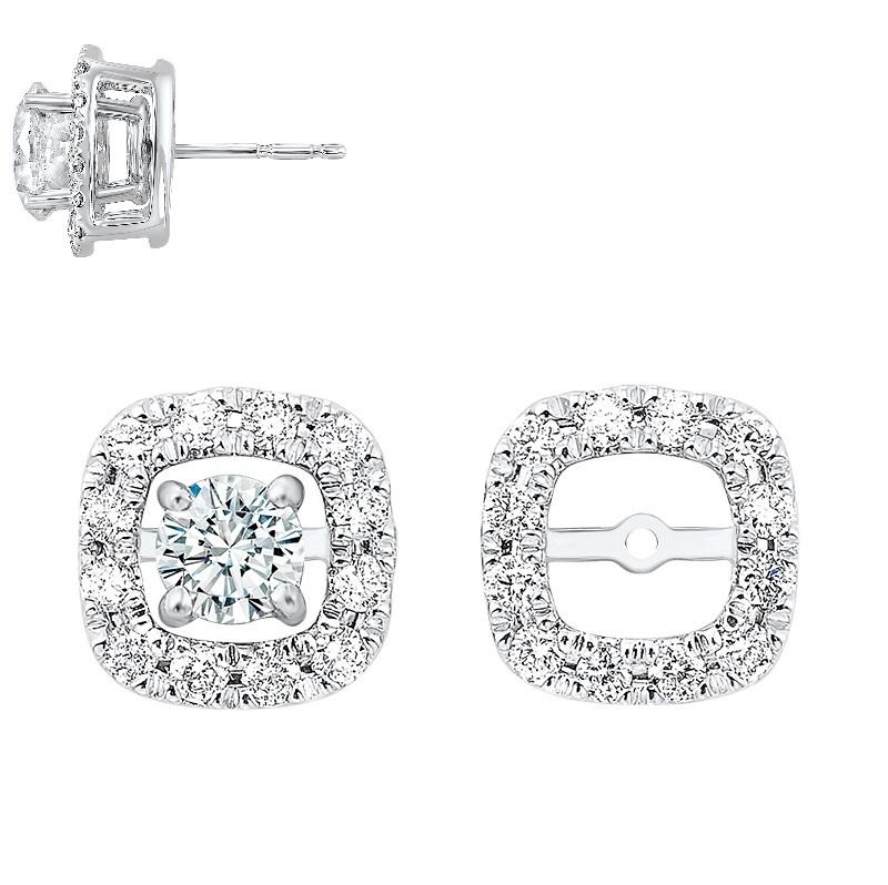 14kw halo micro prong diamond jacket earrings 1/6ct, rg73462-1wnsyal