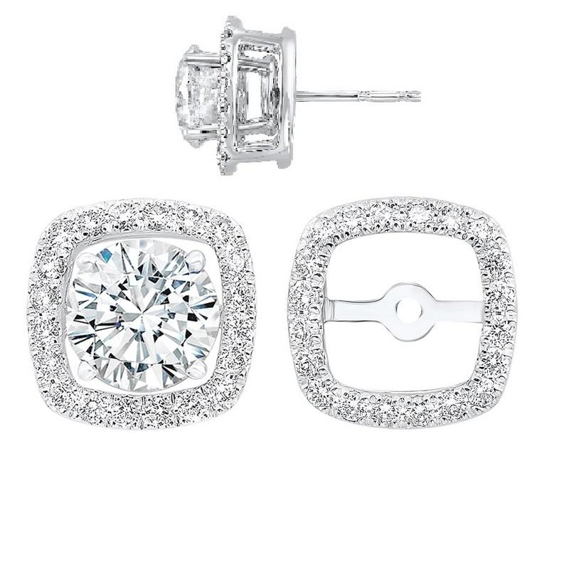14kw halo micro prong diamond jacket earrings 1/3ct, rg10057-1wd