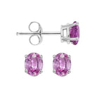 14kw prong pink sapphire studs, fops5.5-ss