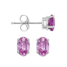 14kw prong pink sapphire studs, fops6.0-ss