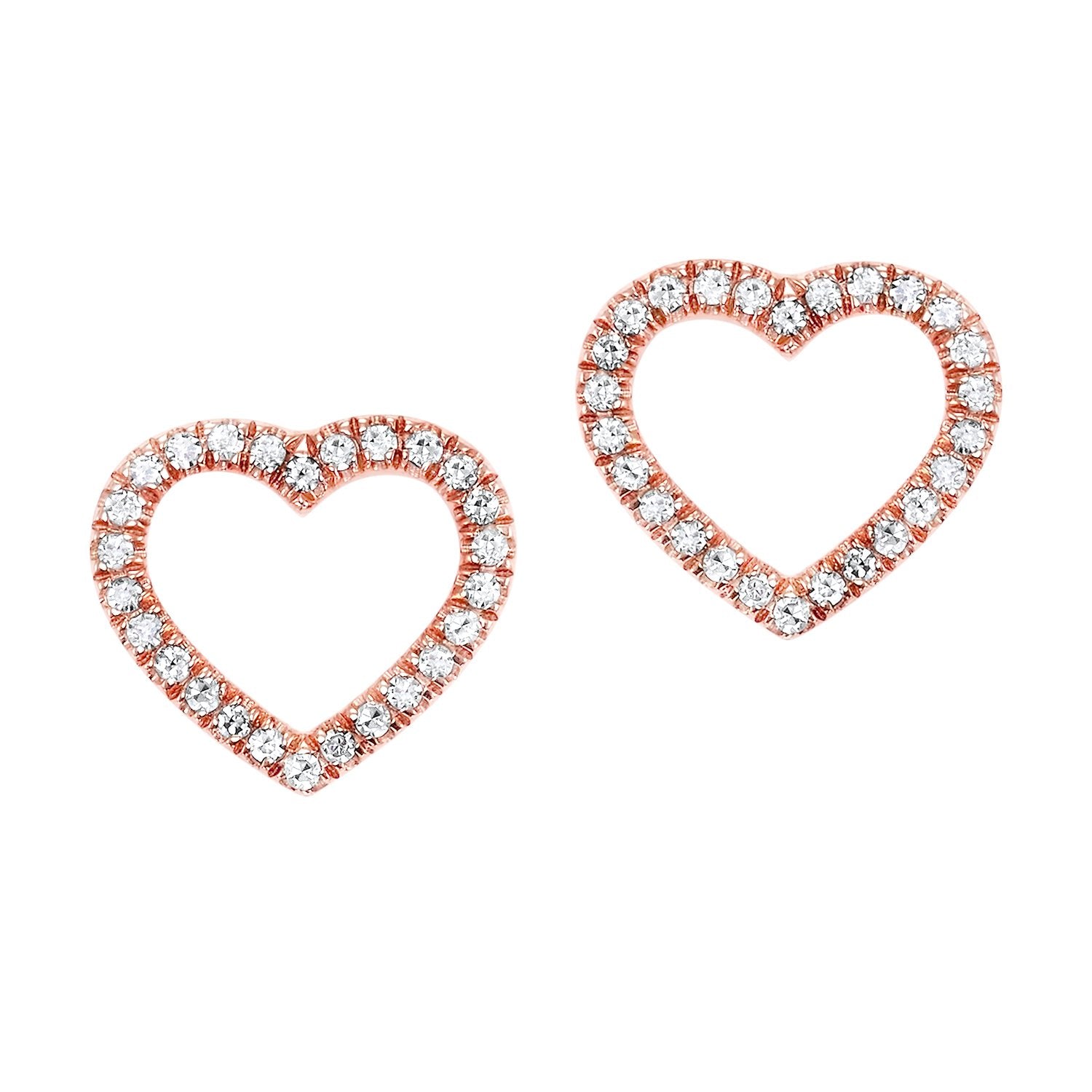 14KTR Diamond Heart Flyer Earring 1/10 Ct, Fernbaugh's, ER10020-4PSC