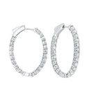 diamond inside out oval hoop earrings in 14k white gold (1ctw)