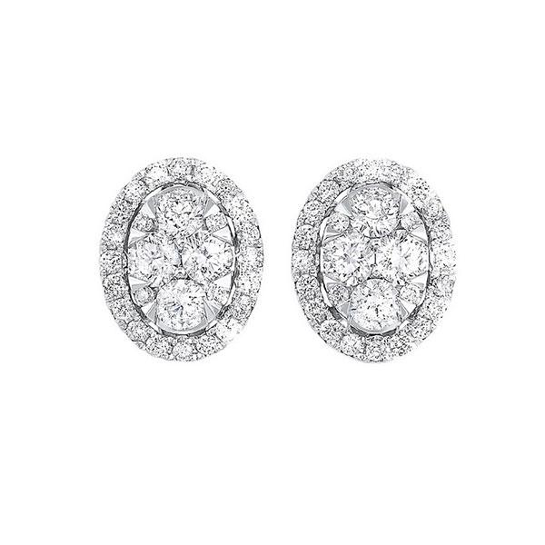 14kt white gold & diamond classic book starbright fashion earrings  - 3/4 ctw