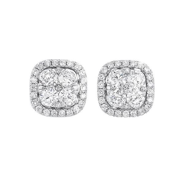 14kt white gold & diamond classic book starbright fashion earrings  - 1 ctw