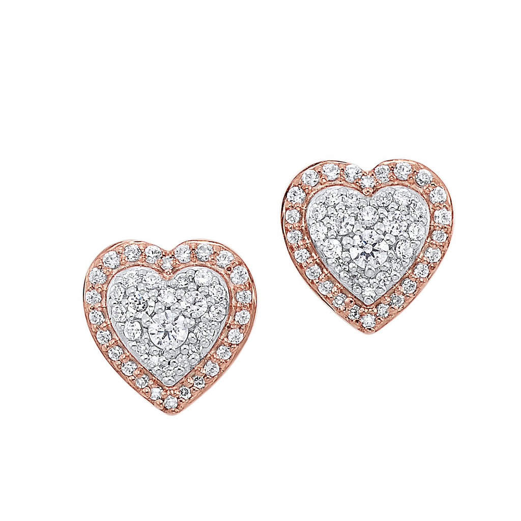 14KTR Heart Earrings 1/4 Ctw, Fernbaugh's, ER10301-4PDSC