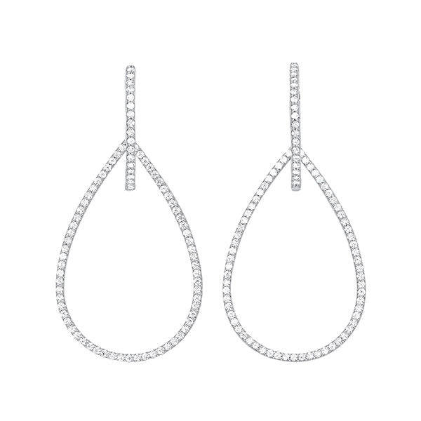 10kt white gold fancy fashion earrings - 1/2 ctw
