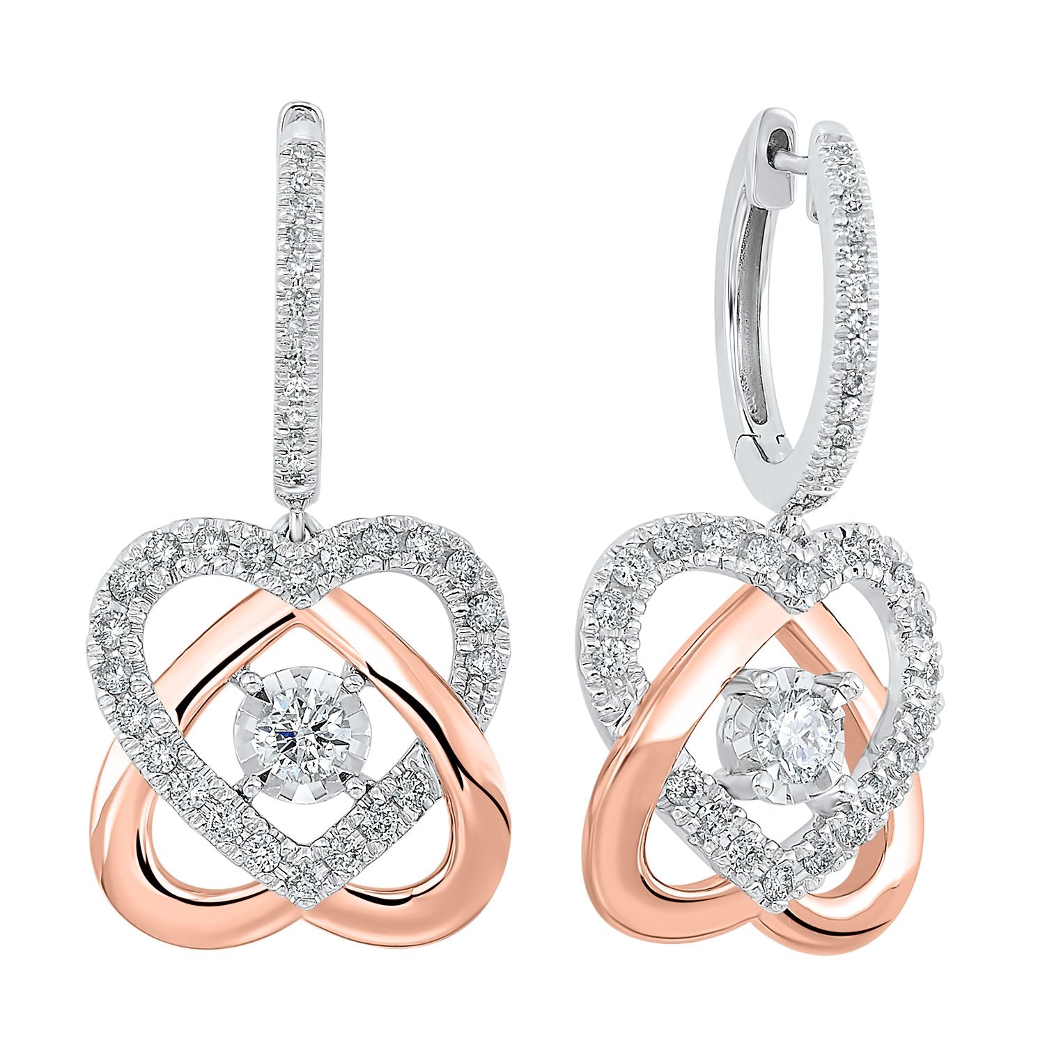 14KT Two-Tone Diamond Earrings 3/4 ctw, Fernbaugh's Jewelers, ER10474-4WPC