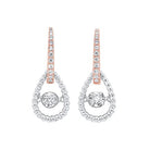 10kt white & pink gold & diamond classic book new rhythm of love fashion earrings   - 1/4 ctw
