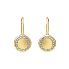 10kt yellow gold & diamond studded fashion earrings  - 1/8 ctw