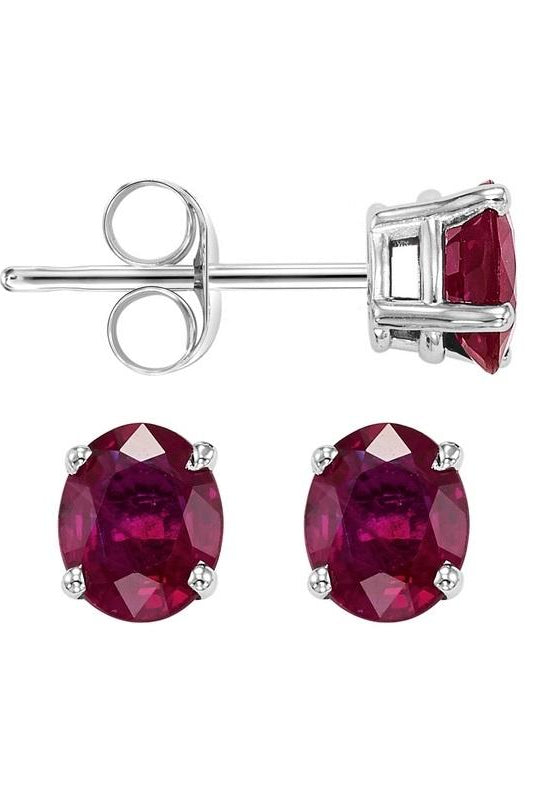 14kw prong ruby studs
