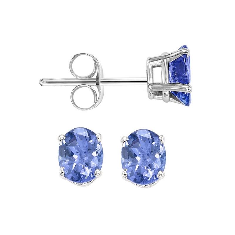 14kw prong tanzanite studs
