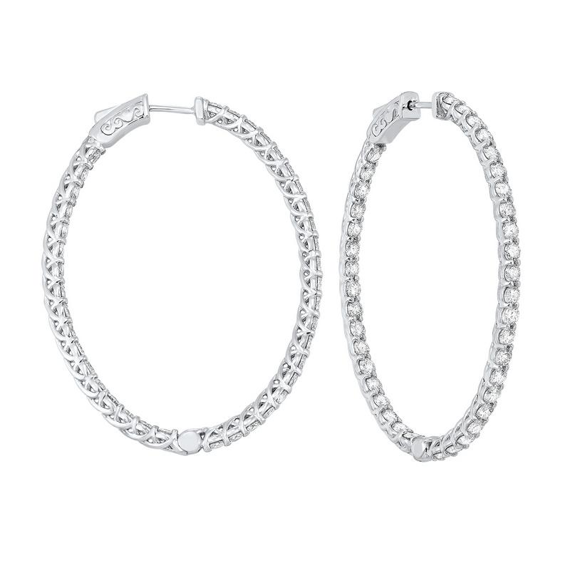 14kw prong diamond hoop earrings 5 ct, fe2046-1pd