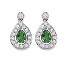 14kw color ens halo prong emerald earrings 1/6ct, rg71759-4wc