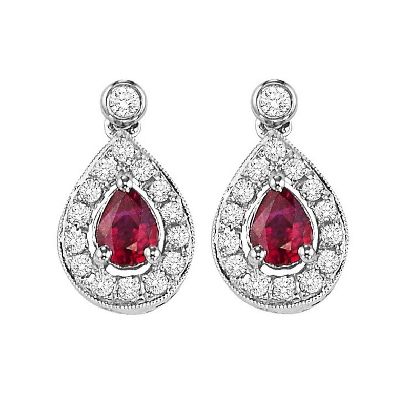 14kw color ens halo prong ruby earrings 1/6ct, rg71760-4wc