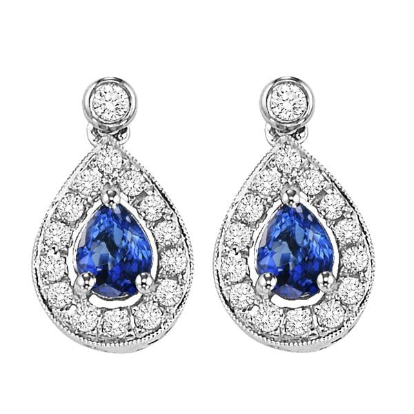 14kw color ens halo prong sapphire earrings 1/6ct, rg71761-4wc