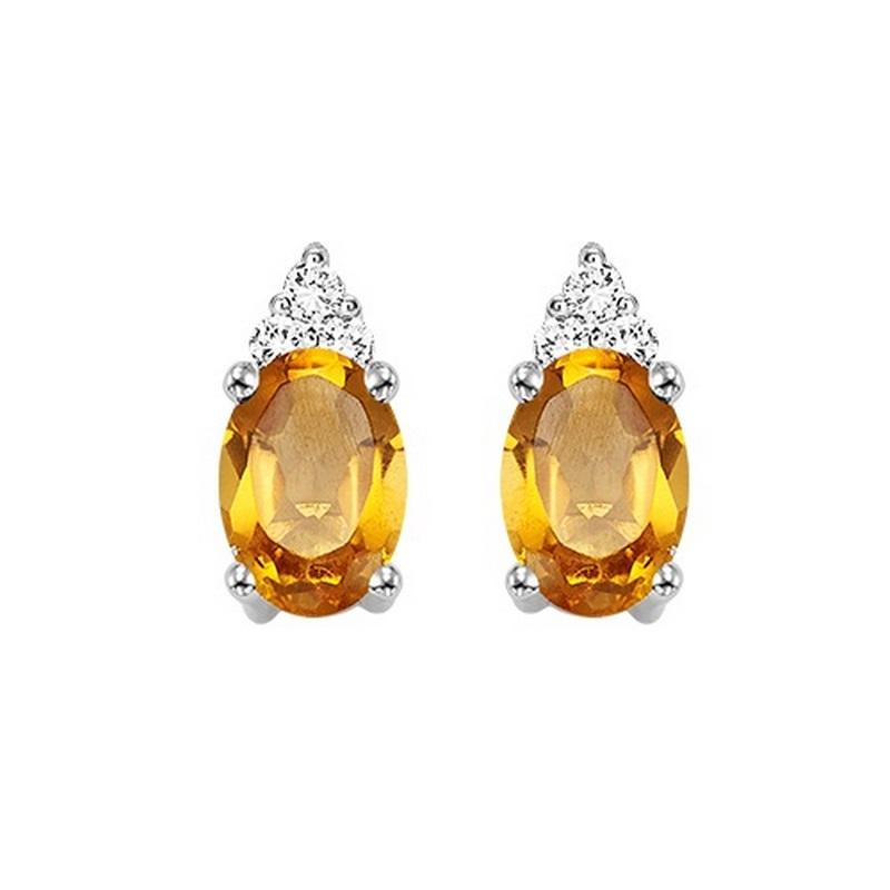 10kw color ens prong citrine earrings 1/25ct, er24587-4wc