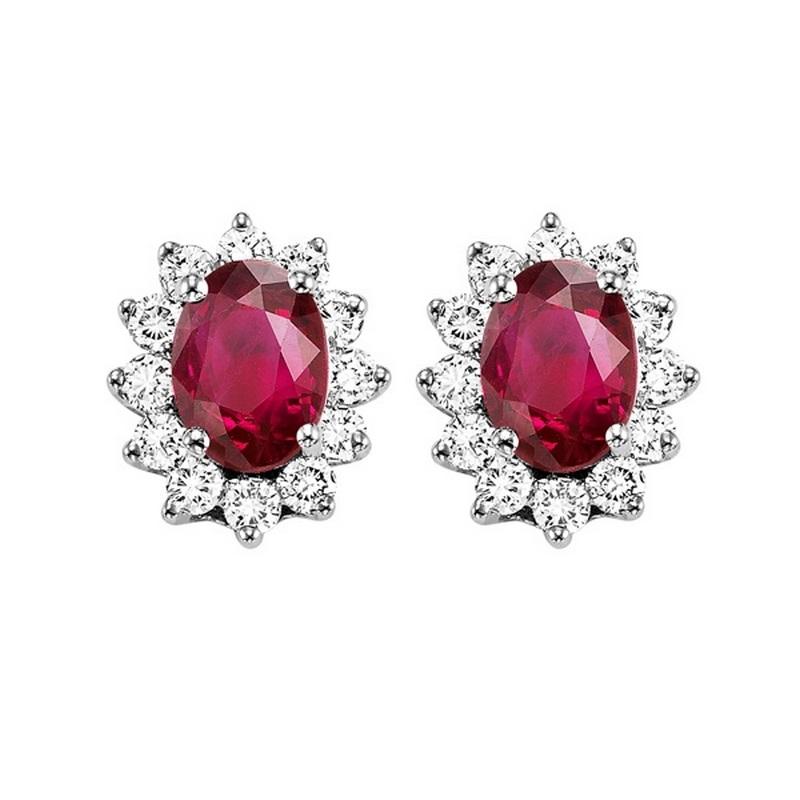 14kw color ens halo prong ruby earrings 3/8ct, rg73311-1pd