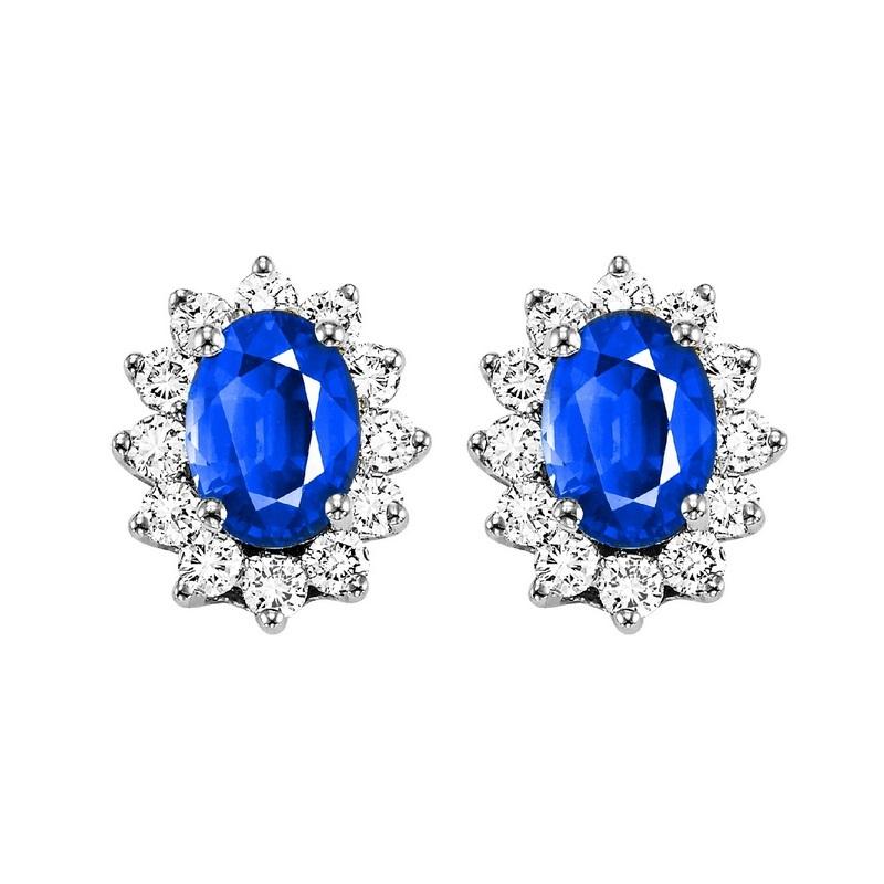 14kw color ens halo prong sapphire earrings 3/8ct, rg68792-4wc