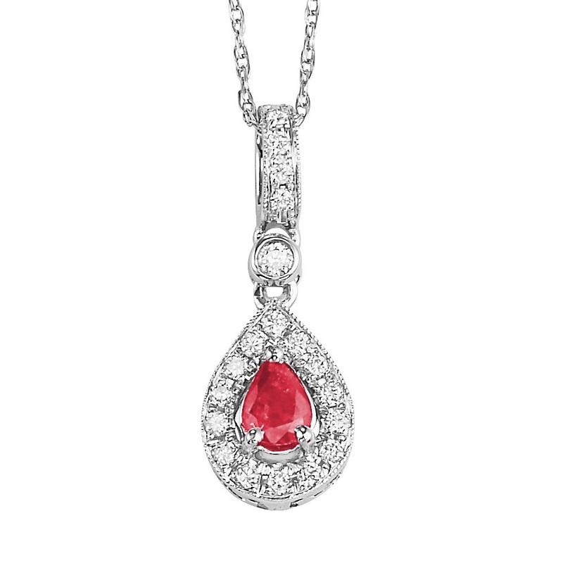 14kw color ens halo prong ruby pendant 1/10ct, rg71826-4wc