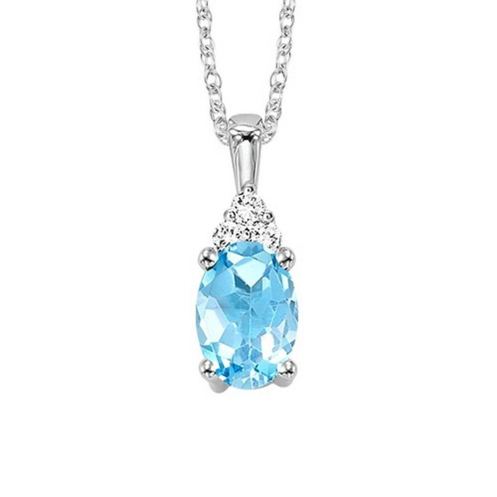 10kw color ens prong blue topaz necklace 1/30ct, er10149-4wb