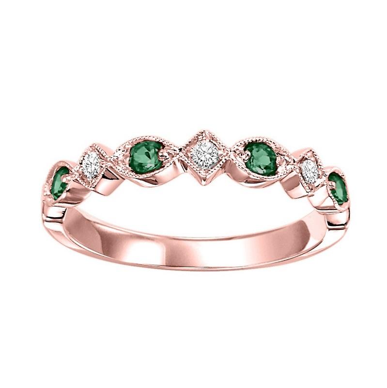 10kr mix prong emerald band 1/20ct