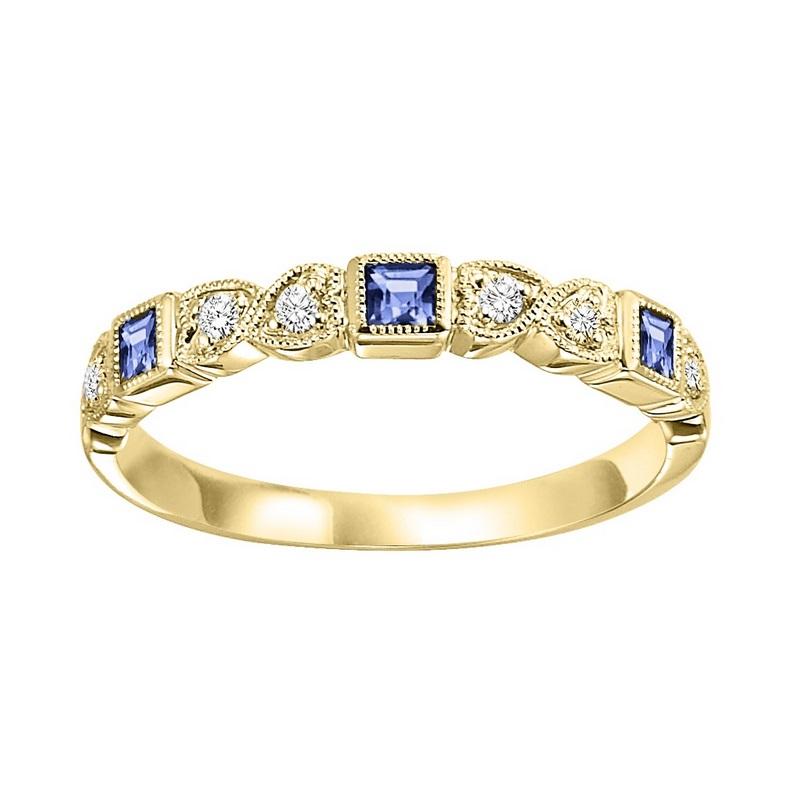 10ky mix bezel sapphire band 1/12ct