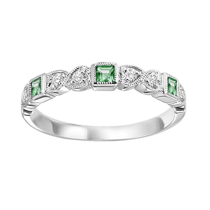 10kw mix bezel emerald band 1/10ct