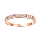 10kr mix bezel pink sapphire band 1/12ct