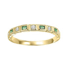 10ky mix bezel emerald band 1/10ct