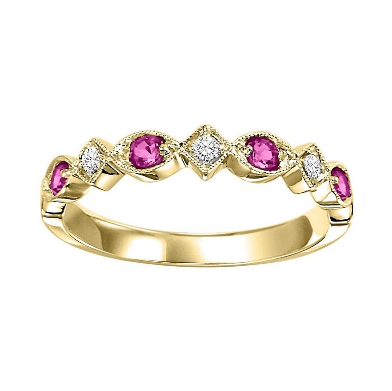 10ky mix prong ruby band 1/20ct