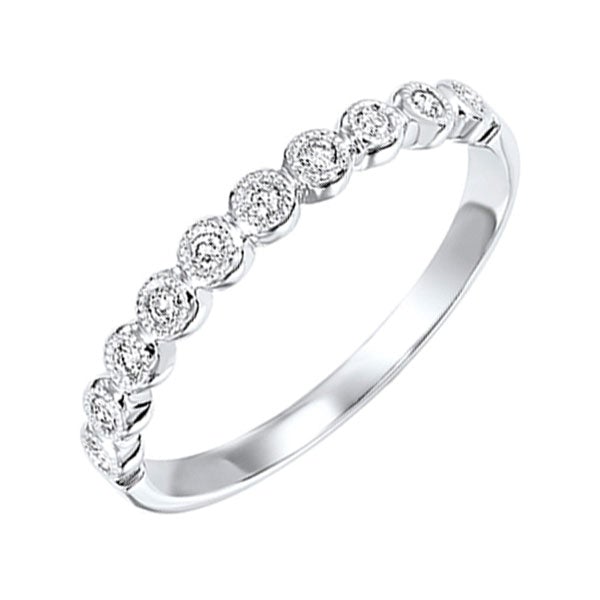 10kt white gold & diamond classic book stackable fashion ring   - 1/10 ctw